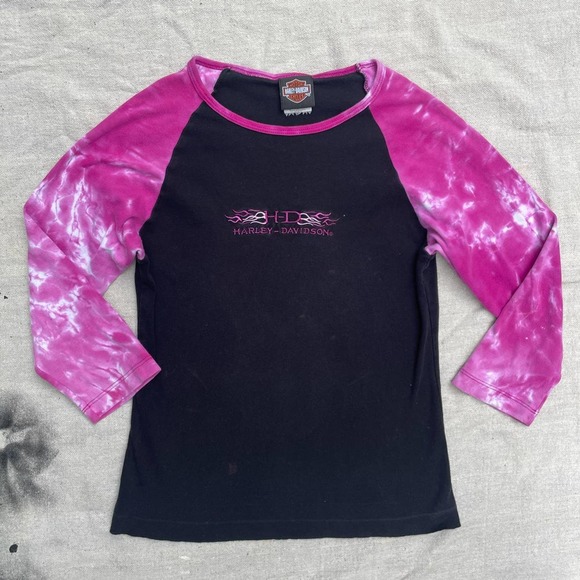 Harley-Davidson Tops - Womans harley davidson tie dyed baseball tee